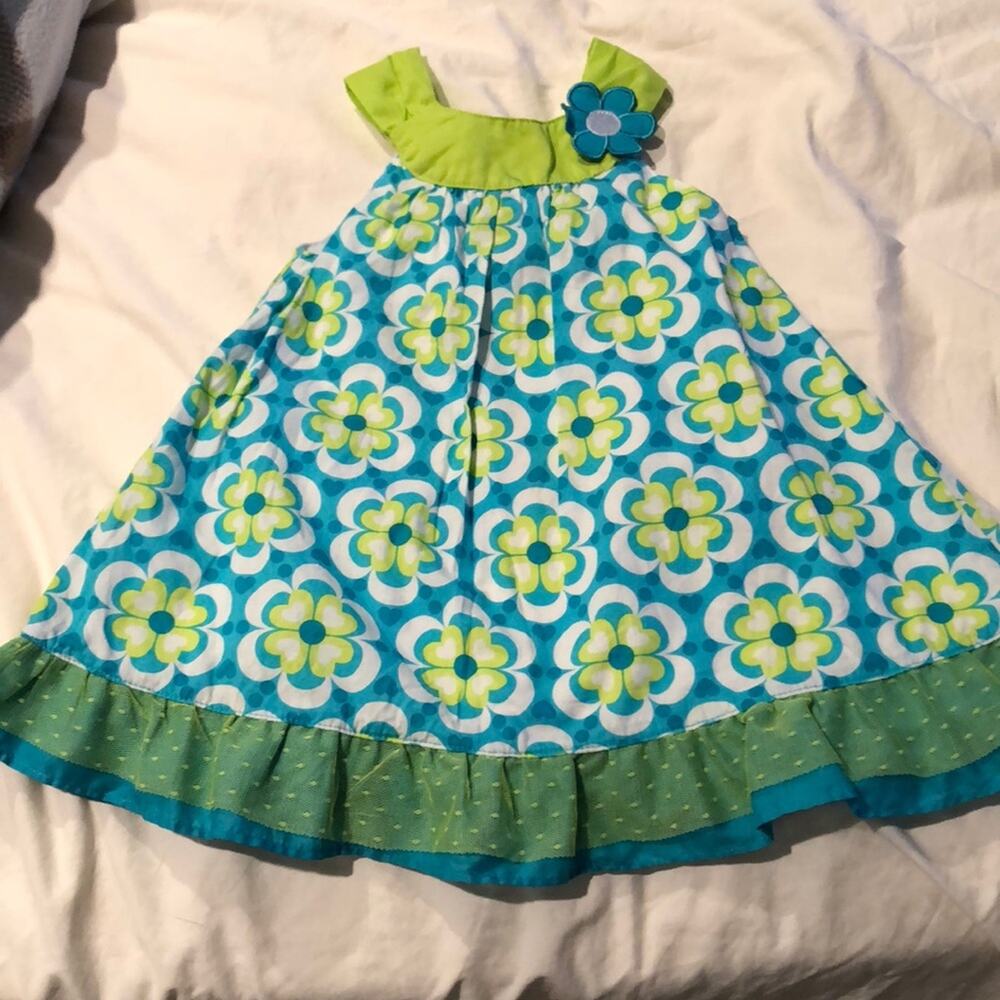 Penelope Mack 18m lime floral dress worn once